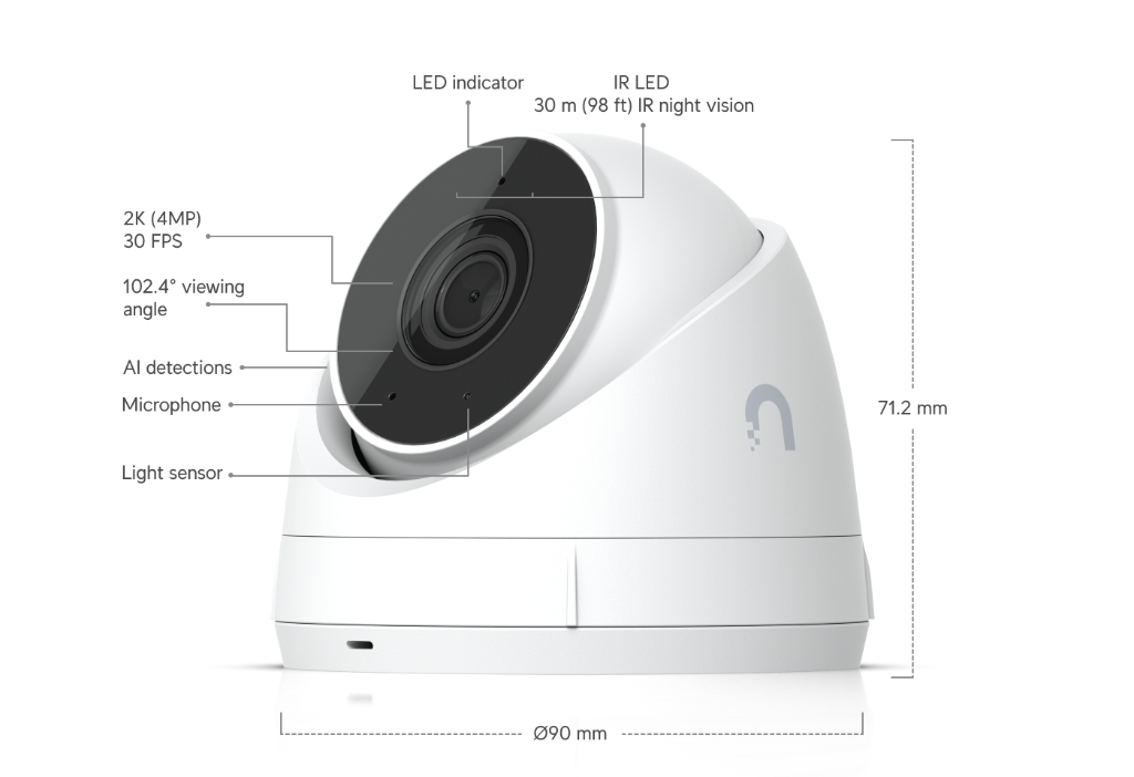 Ubiquiti UniFi G5 Turret Ultra – caméra extérieure 2K